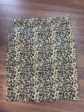 J. Crew Leopard Print Pencil Skirt in Beige, Brown, Black